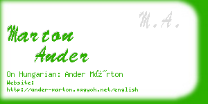 marton ander business card